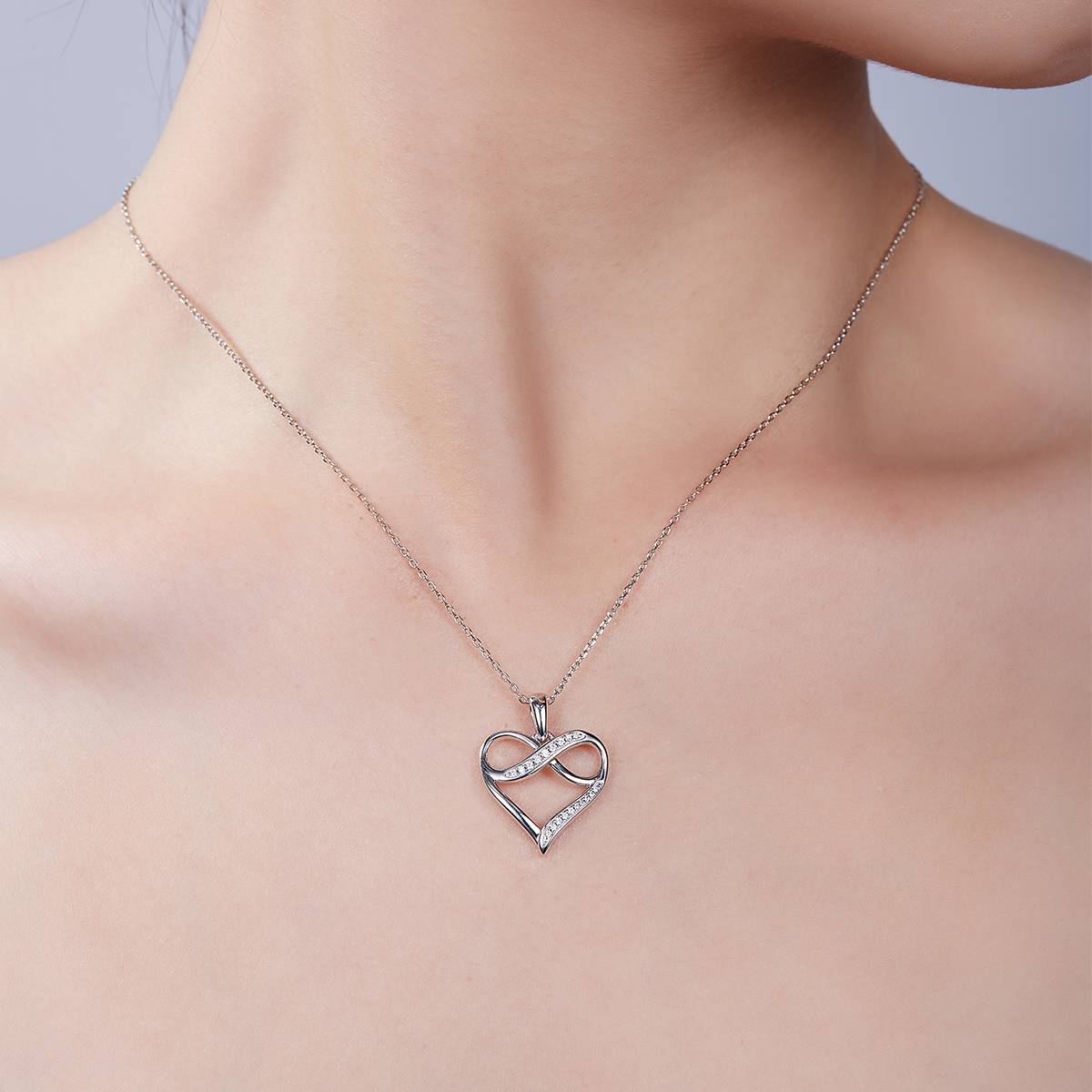 Eslite Infinite Love Pendant S925 Silver Moissanite Grade D 0.1CT